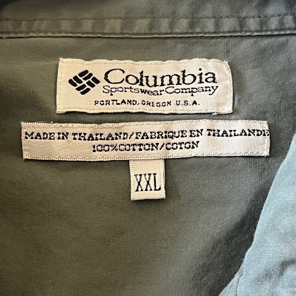 Men’s Columbia Olive Button-Up Shirt Size 2XL - Picture 5 of 5